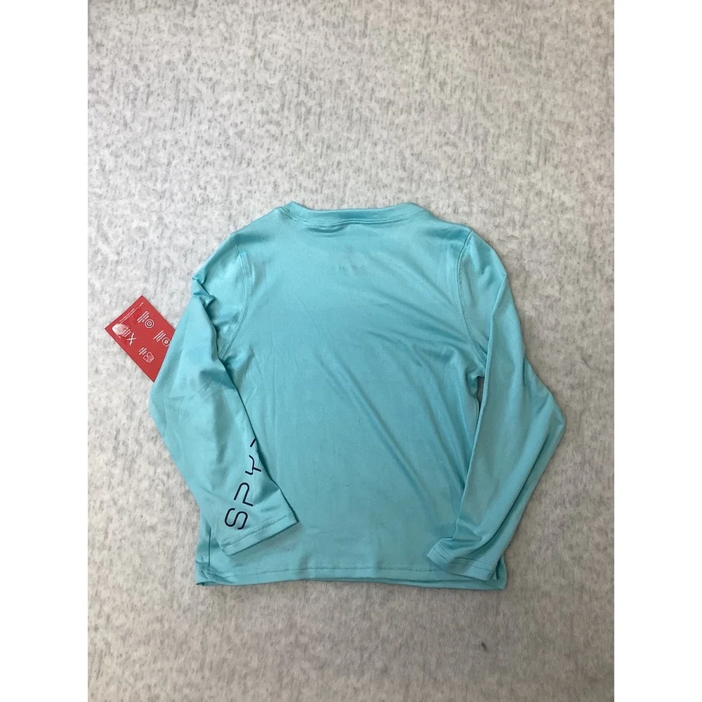 Spyder Kids‎ Light Blue Long Sleeve Rash Guard Swim Shirt UPF 30+ Size 5 NWT